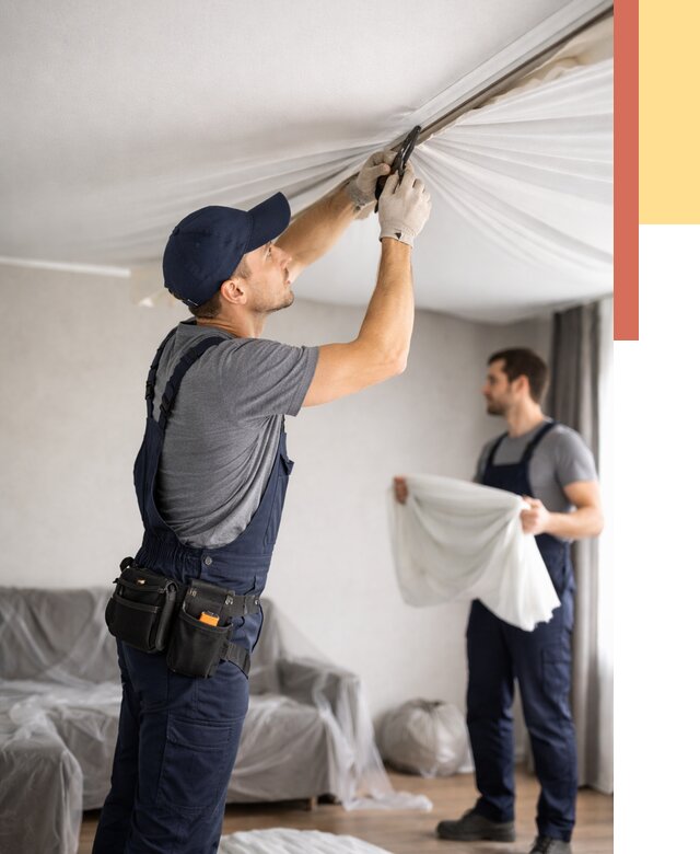 Демонтаж натяжного потолка в Воскресенске от 4652 руб. — снятие и разбор под ключ | ОТДЕЛОЧНИК-Вск