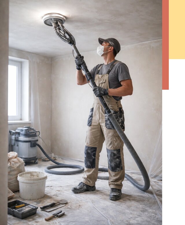 Шлифовка потолка в Воскресенске от 3618 руб. — услуги шлифования потолка | ОТДЕЛОЧНИК-Вск