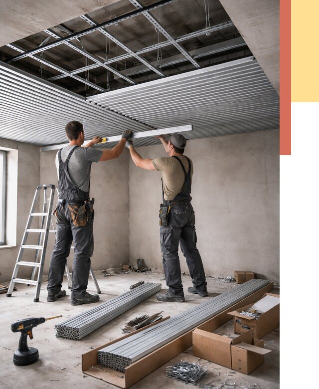 Монтаж реечного потолка в Воскресенске от 4652 руб. под ключ | ОТДЕЛОЧНИК-Вск