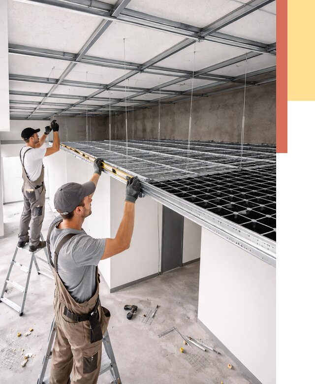 Монтаж потолка грильято в Воскресенске от 465 руб./м² — быстрая сборка под ключ | ОТДЕЛОЧНИК-Вск