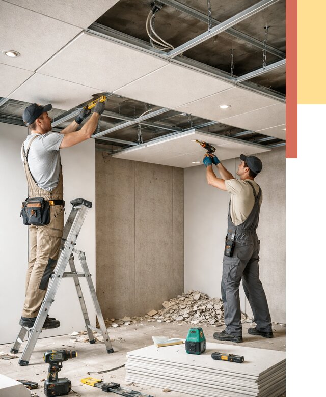 Монтаж акустического потолка в Воскресенске от 6720 руб/м2 — быстро и недорого | ОТДЕЛОЧНИК-Вск