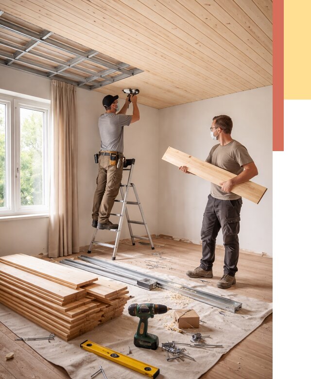 Монтаж потолка из вагонки в Воскресенске от 6720 руб. | Быстро и недорого — ОТДЕЛОЧНИК-Вск