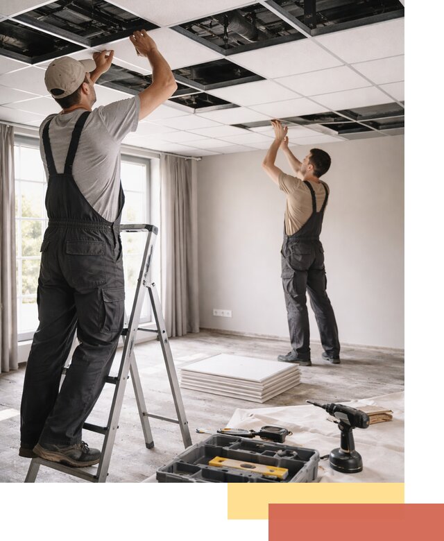 Замена плит подвесного потолка в Воскресенске быстро и качественно