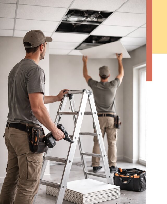 Обслуживание подвесного потолка в Воскресенске от 3618 руб. — быстро и недорого | ОТДЕЛОЧНИК-Вск