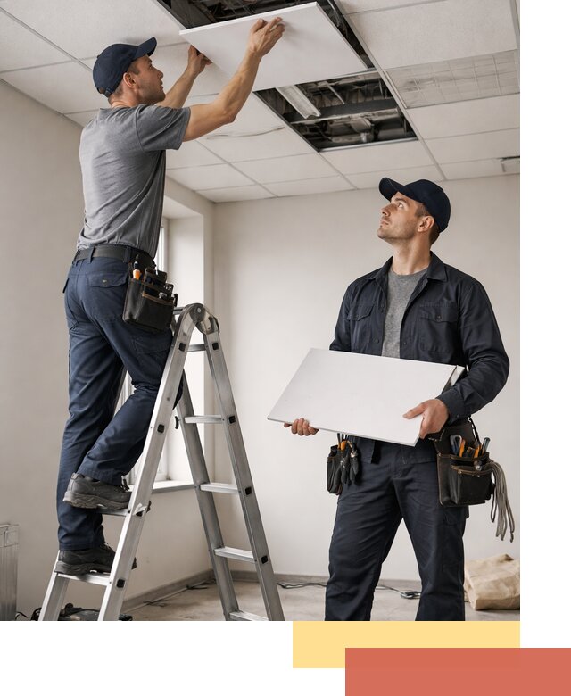 Обслуживание подвесного потолка в Воскресенске — ремонт и чистка