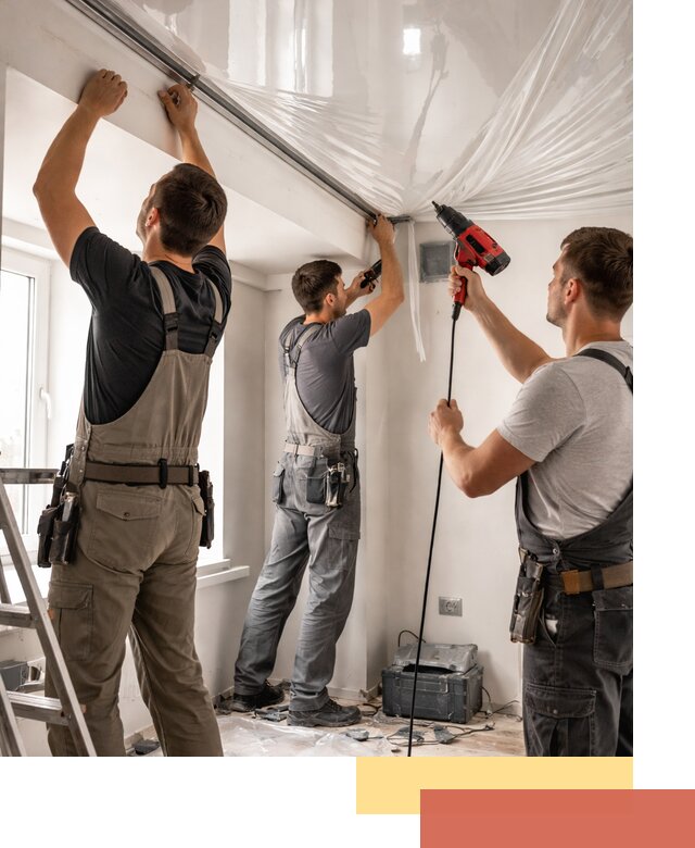 Монтаж глянцевого натяжного потолка в Воскресенске быстро и качественно