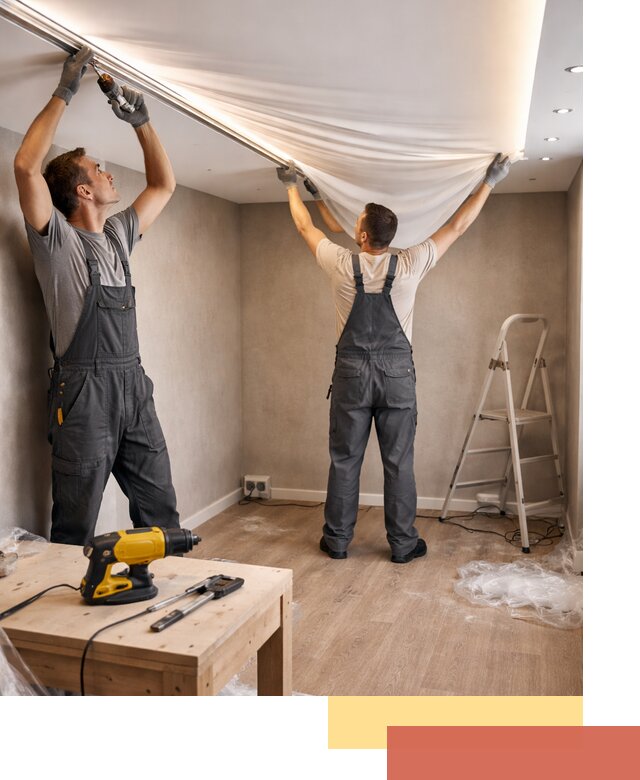 Монтаж натяжного потолка с подсветкой в Воскресенске цена и сроки