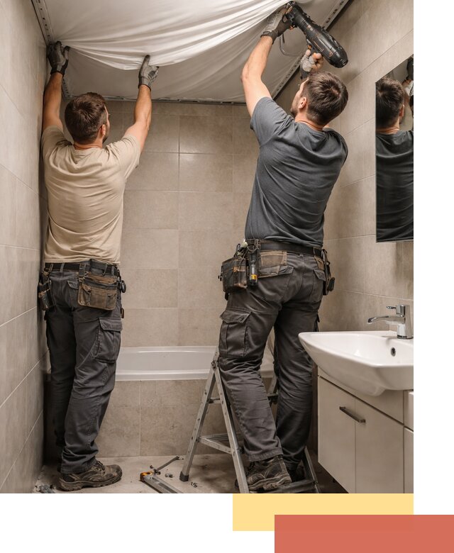 Монтаж натяжного потолка в ванной в Воскресенске быстро и качественно