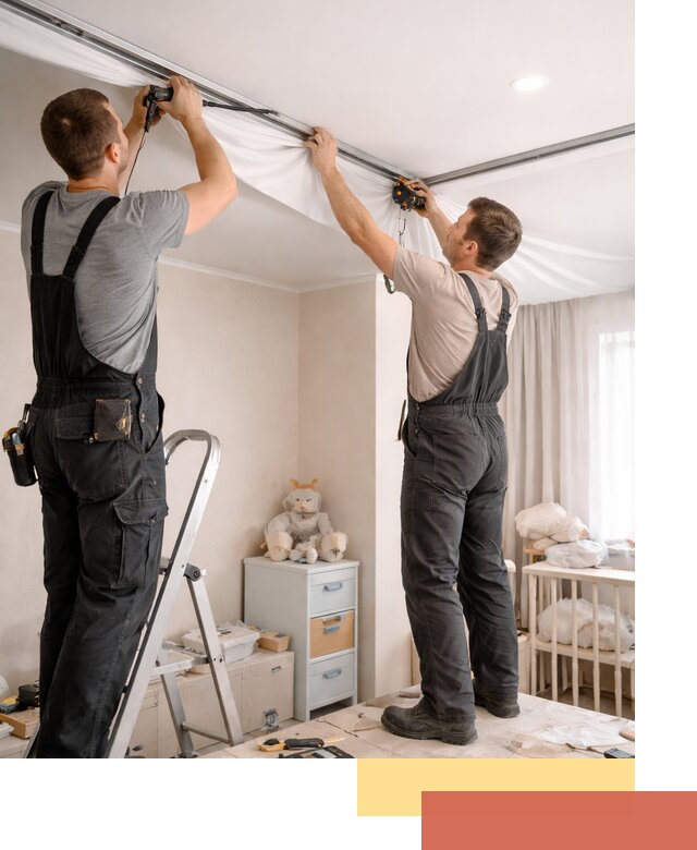 Монтаж натяжного потолка в детской комнате в Воскресенске