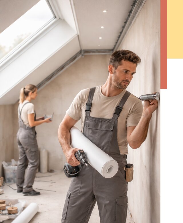 Монтаж натяжного потолка на мансарде в Воскресенске от 3618 руб. | ОТДЕЛОЧНИК-Вск