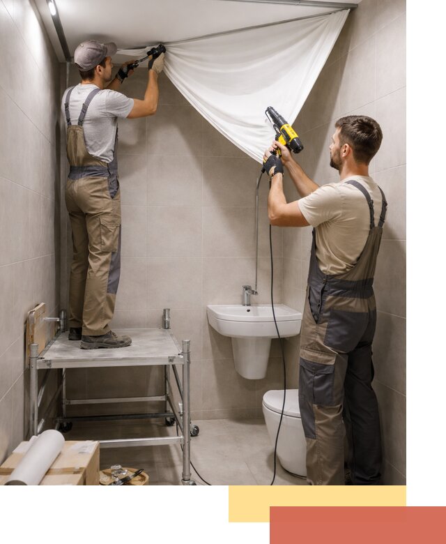 Монтаж натяжного потолка в санузле в Воскресенске