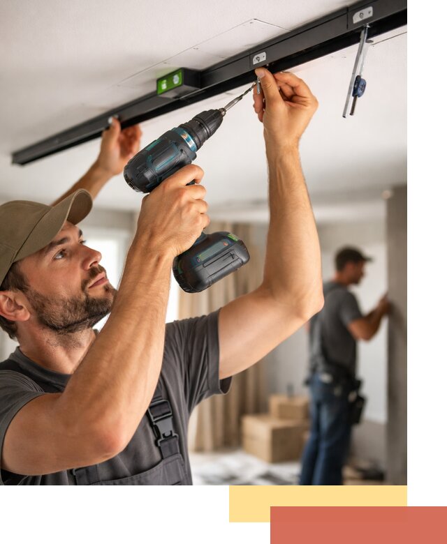 Установка трековых светильников в натяжной потолок в Воскресенске