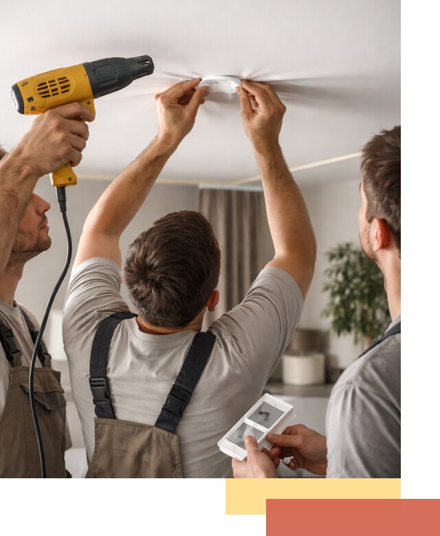 Ремонт прокола полотна натяжного потолка в Воскресенске