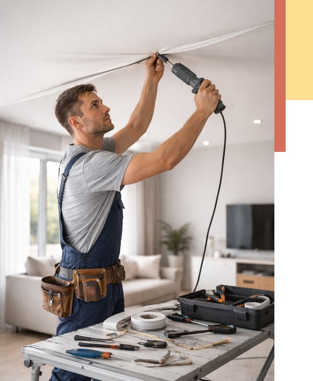 Ремонт натяжных потолков в Воскресенске от 9821 руб. под ключ — ОТДЕЛОЧНИК-Вск