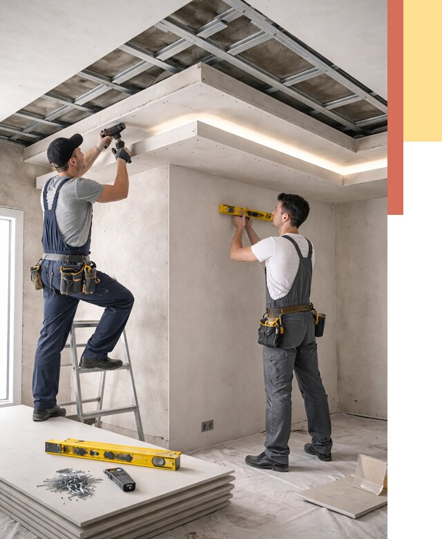 Двухуровневый потолок из гипсокартона в Воскресенске от 1499 руб. под ключ | ОТДЕЛОЧНИК-Вск