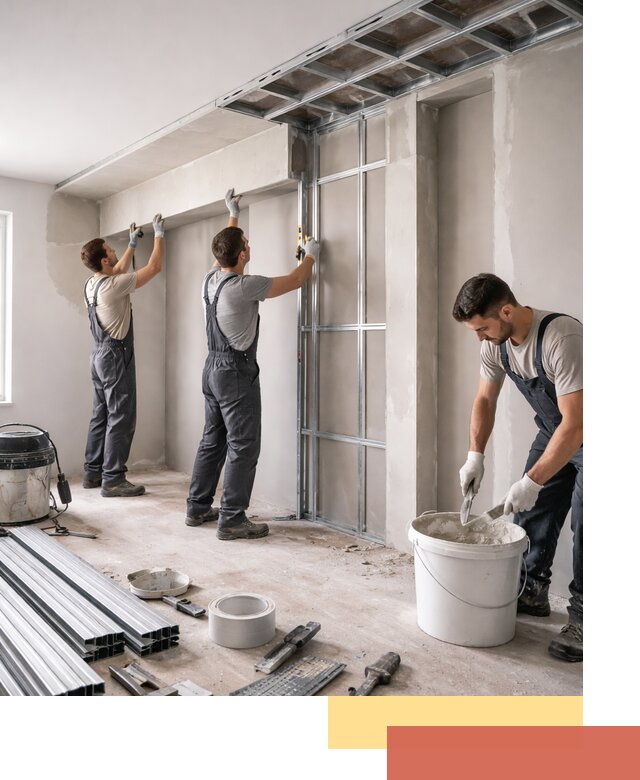 Монтаж потолка из гипсокартона с нишей в Воскресенске