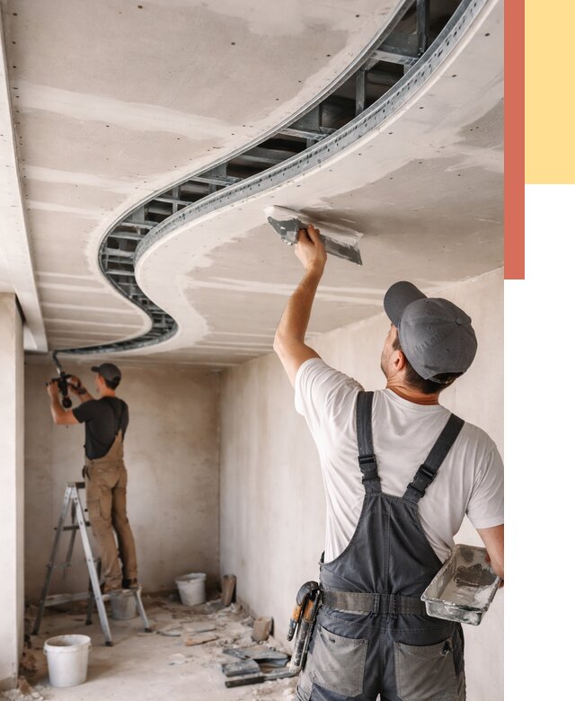 Криволинейный потолок из гипсокартона в Воскресенске от 2171 руб./м2 | ОТДЕЛОЧНИК-Вск