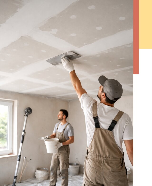 Шпаклевка потолка из гипсокартона в Воскресенске от 3308 руб./м2 — услуги под ключ | ОТДЕЛОЧНИК-Вск