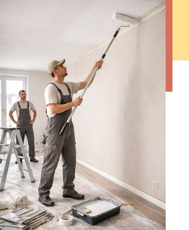 Покраска потолка из гипсокартона в Воскресенске от 4652 руб./м2 — услуги под ключ | ОТДЕЛОЧНИК-Вск