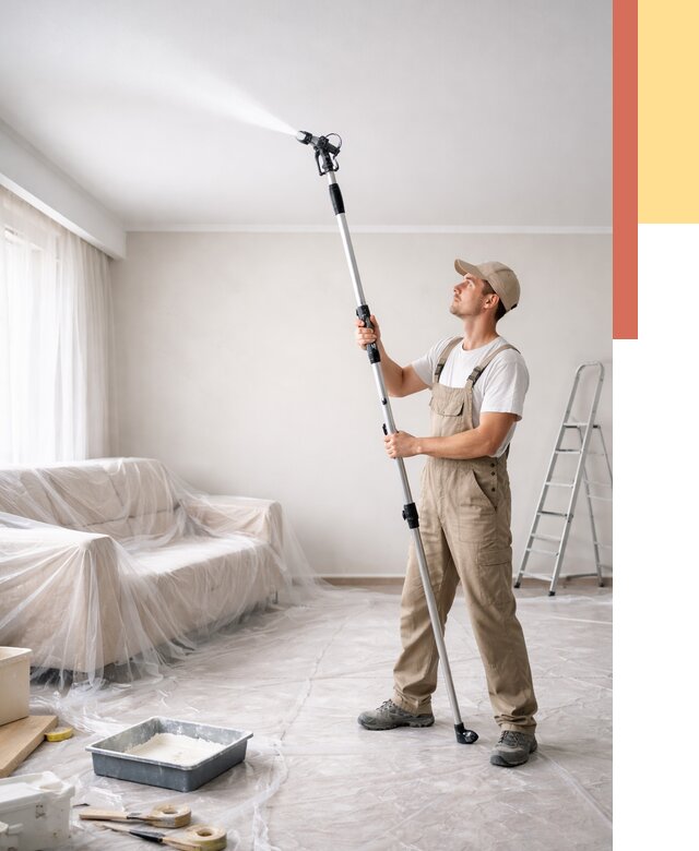 Покраска потолка краскопультом в Воскресенске от 4652 руб. быстро и недорого | ОТДЕЛОЧНИК-Вск